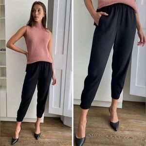 Aritzia Babaton Dexter Pull On lightweight Tuxedo Trousers Classic Black Size S